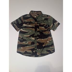 Nine Line Apparel Kids XS Camo Polo Shirt Brown Green Performance
